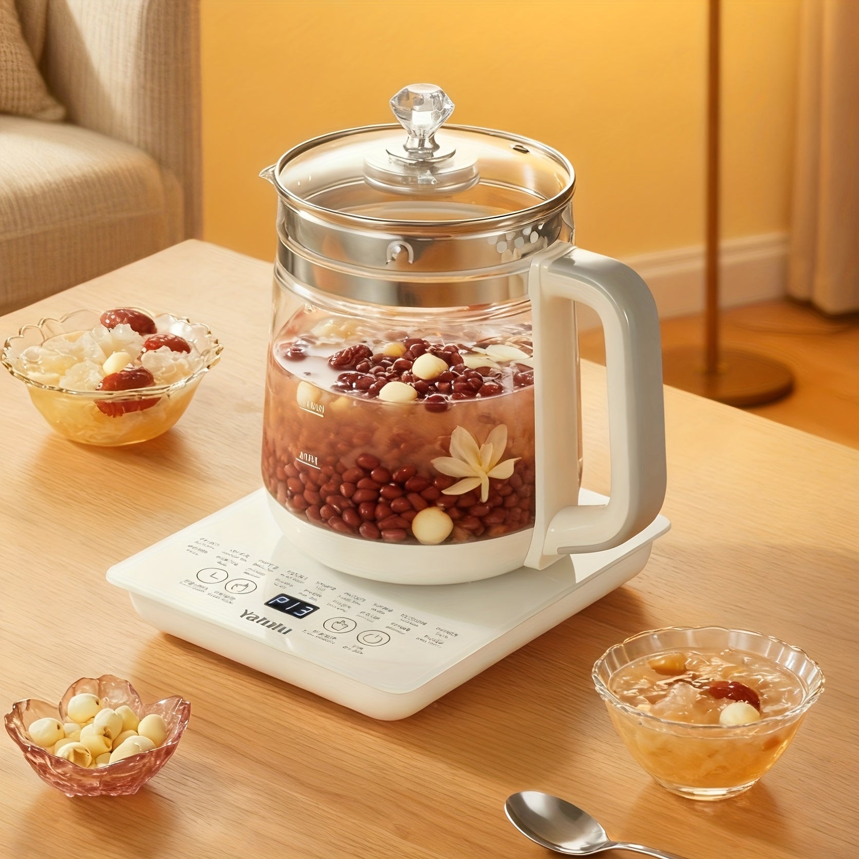 Electric Kettle 1.8L Glass Health Pot with Removable Filter