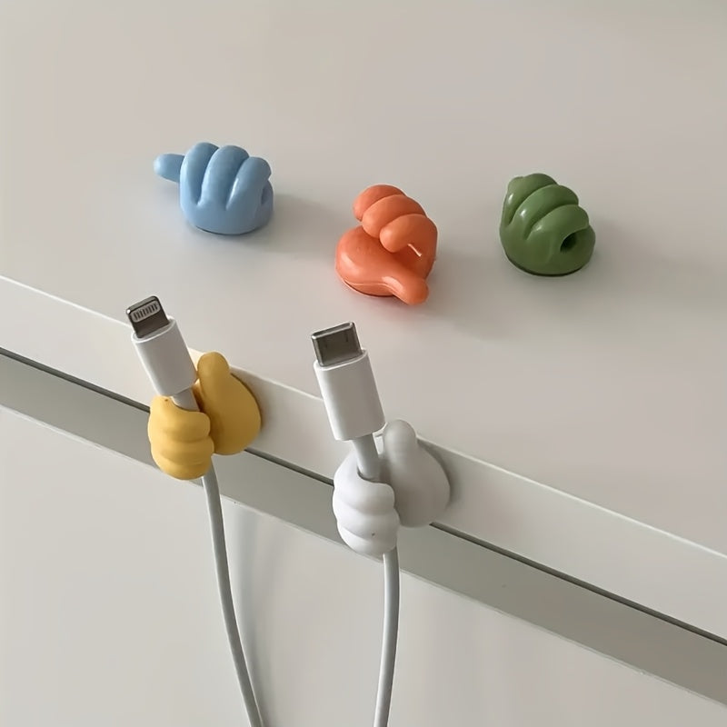 5/9Pcs Thumb-Shaped Cable Management Clips Adhesive Organizers
