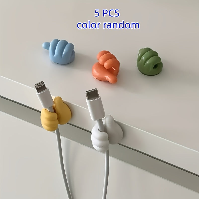 5/9Pcs Thumb-Shaped Cable Management Clips Adhesive Organizers