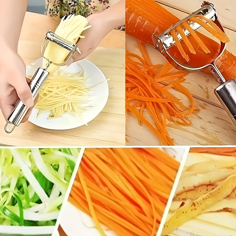 Stainless Steel Multi-Function Vegetable Peeler & Julienne Slicer